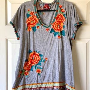 Johnny Was Embroidered Tshirt